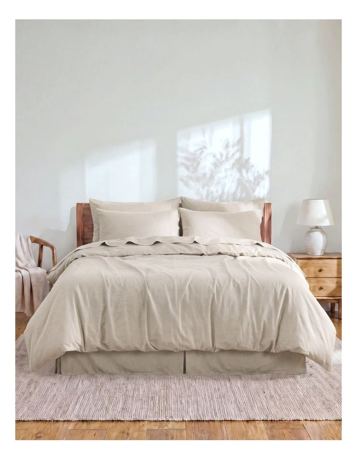 Linen Cotton Quilt Cover Set in Oatmeal image 7