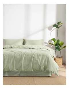 Linen Cotton Quilt Cover Set in Sage
