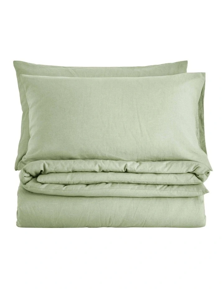 Linen Cotton Quilt Cover Set in Sage image 2