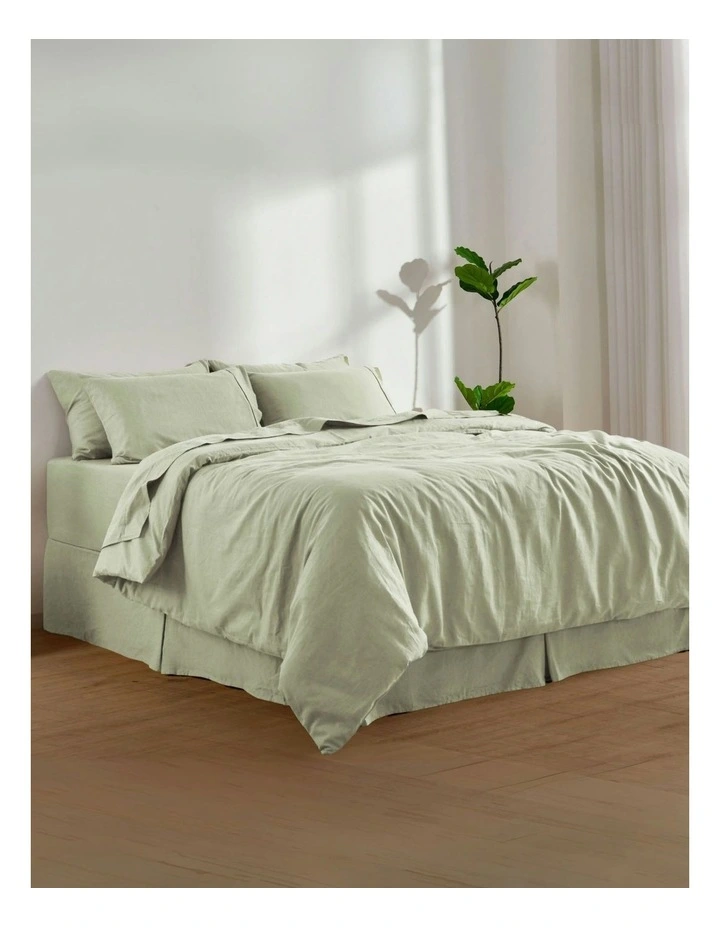 Linen Cotton Quilt Cover Set in Sage image 2