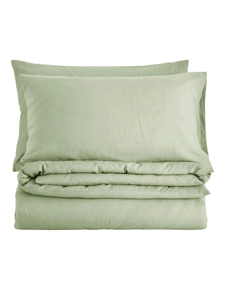 Linen Cotton Quilt Cover Set in Sage image 6