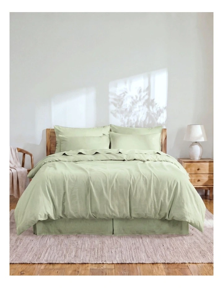 Linen Cotton Quilt Cover Set in Sage image 7