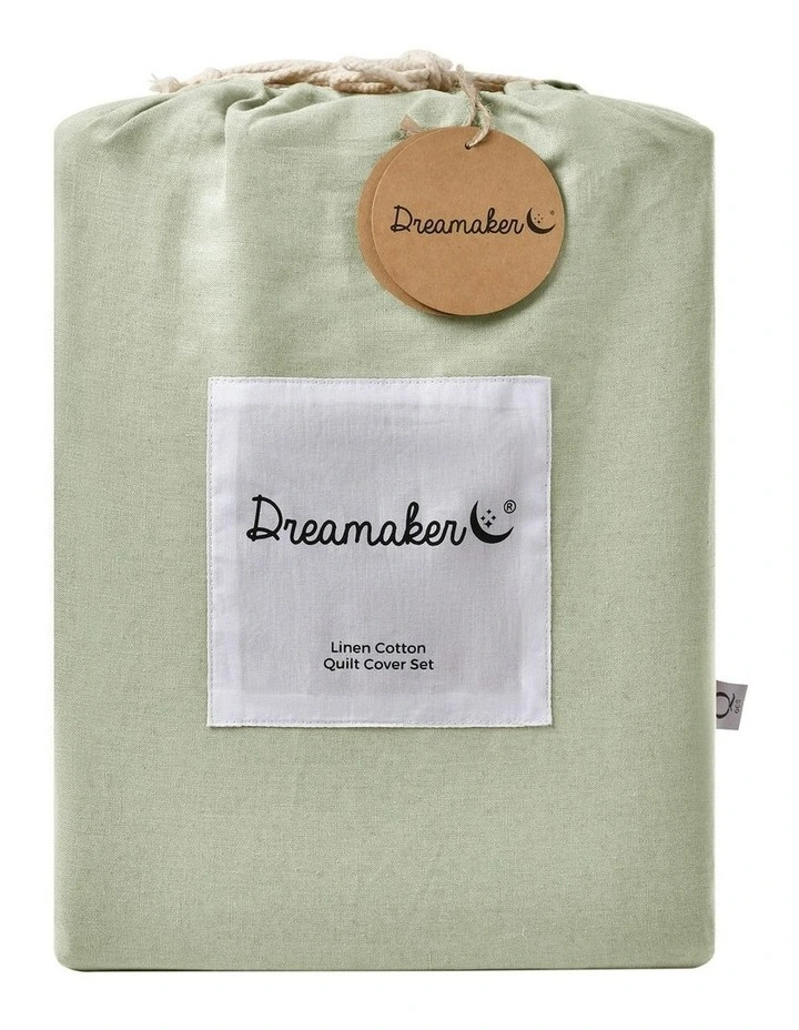 Linen Cotton Quilt Cover Set in Sage image 7