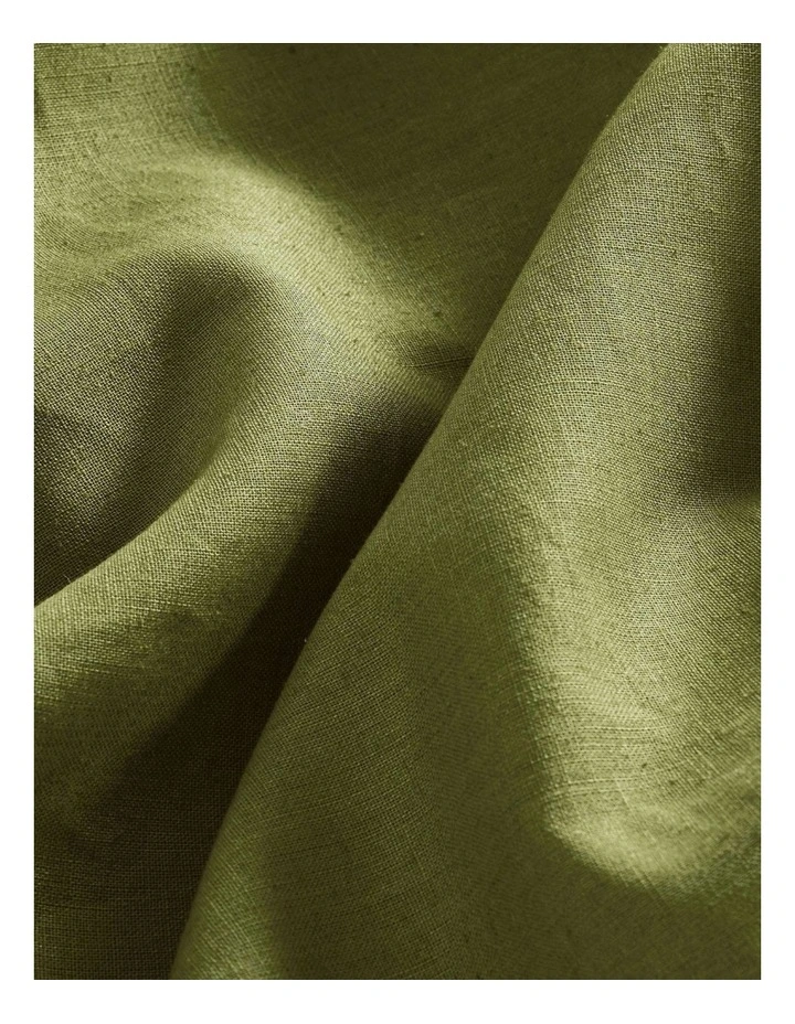 Linen Cotton Quilt Cover Set in Olive image 3