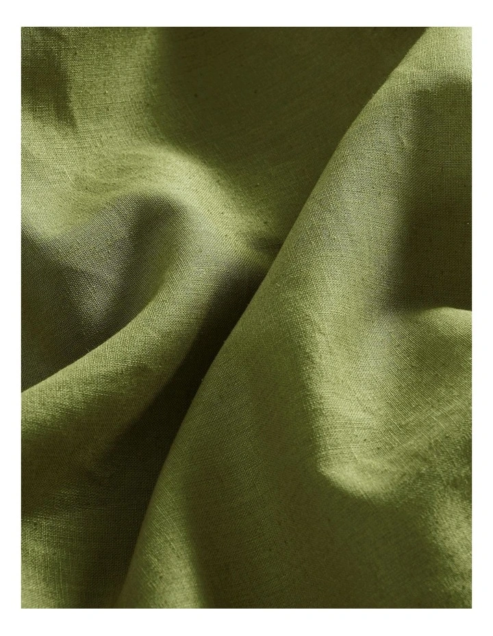 Linen Cotton Quilt Cover Set in Olive image 3