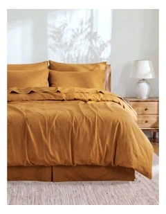 Linen Cotton Quilt Cover Set in Rust