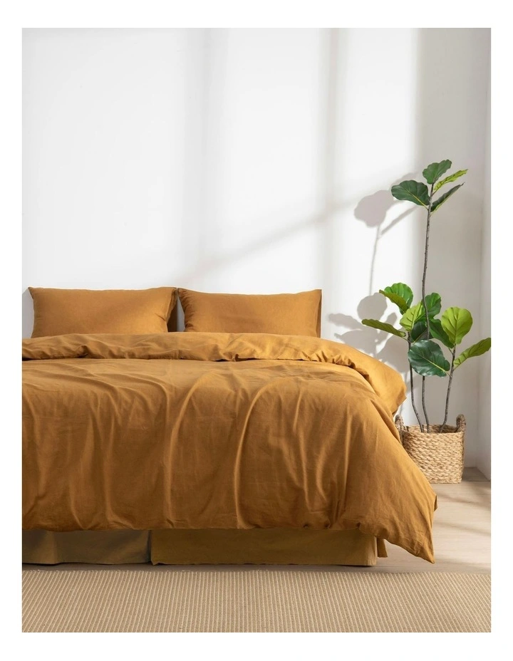 Linen Cotton Quilt Cover Set in Rust image 1