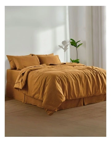 Linen Cotton Quilt Cover Set in Rust