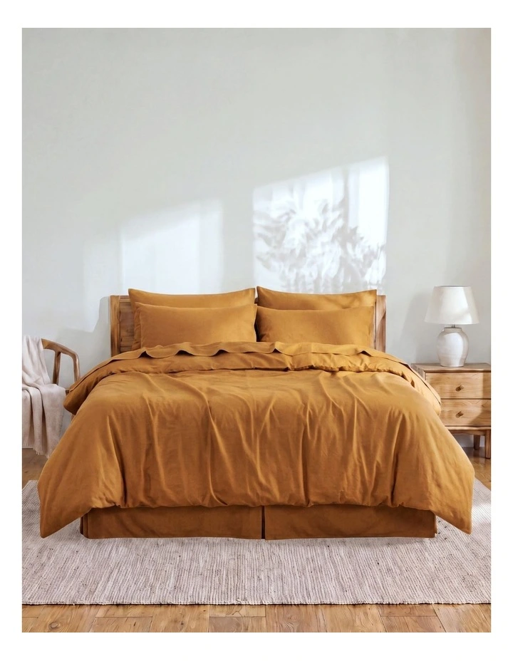 Linen Cotton Quilt Cover Set in Rust image 7