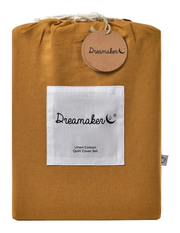 Linen Cotton Quilt Cover Set in Rust image 7