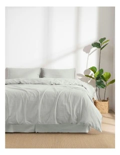 Linen Cotton Quilt Cover Set in Dove Grey