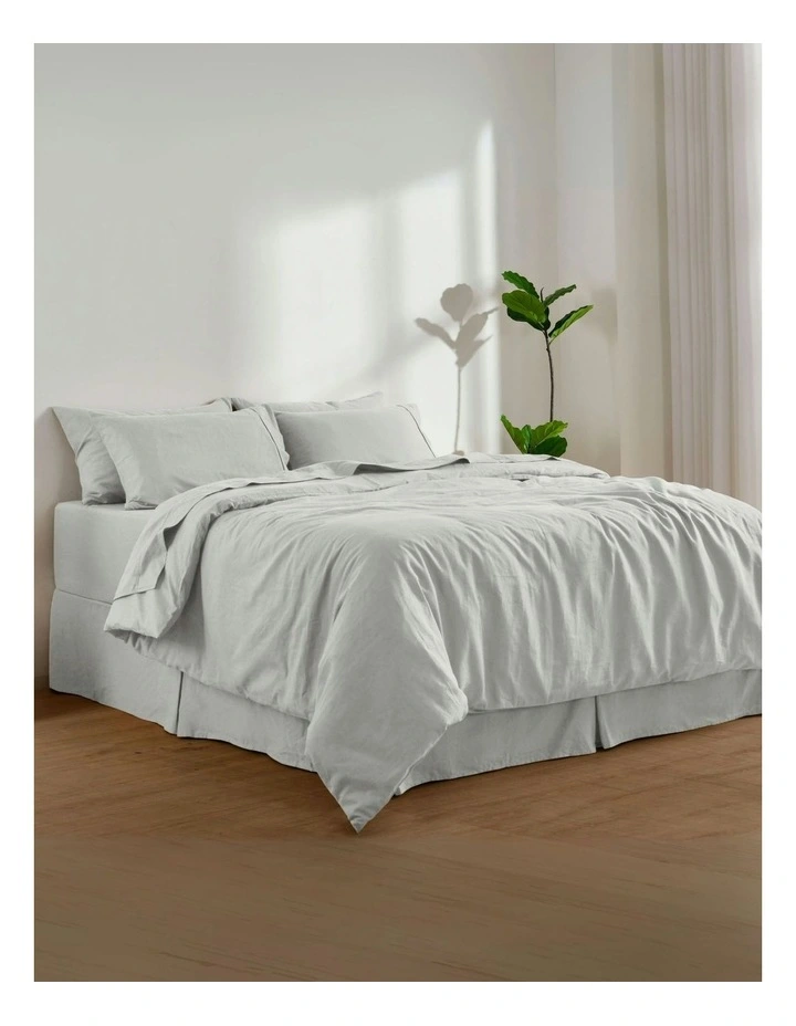Linen Cotton Quilt Cover Set in Dove Grey image 2