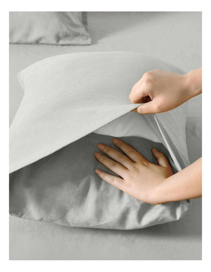 Linen Cotton Quilt Cover Set in Dove Grey image 5