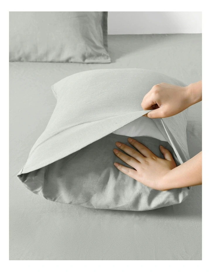 Linen Cotton Quilt Cover Set in Dove Grey image 5