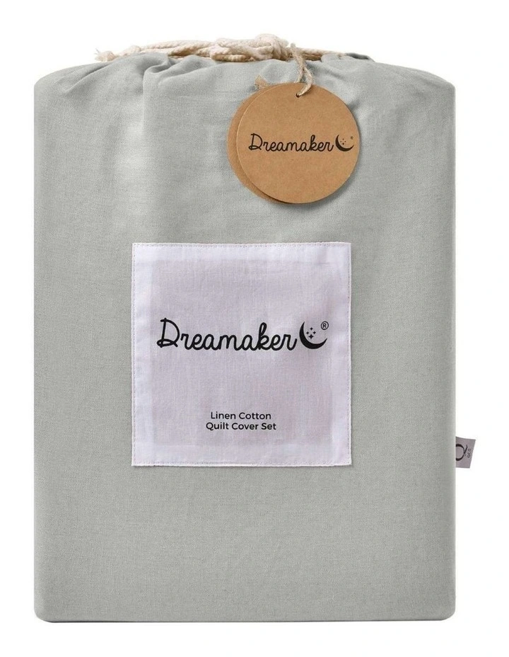 Linen Cotton Quilt Cover Set in Dove Grey image 6