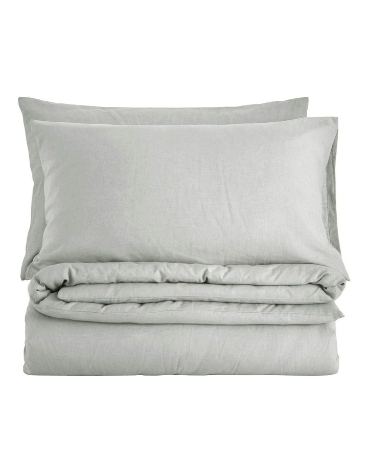 Linen Cotton Quilt Cover Set in Dove Grey image 6