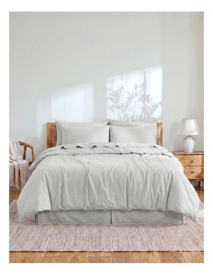 Linen Cotton Quilt Cover Set in Dove Grey image 7