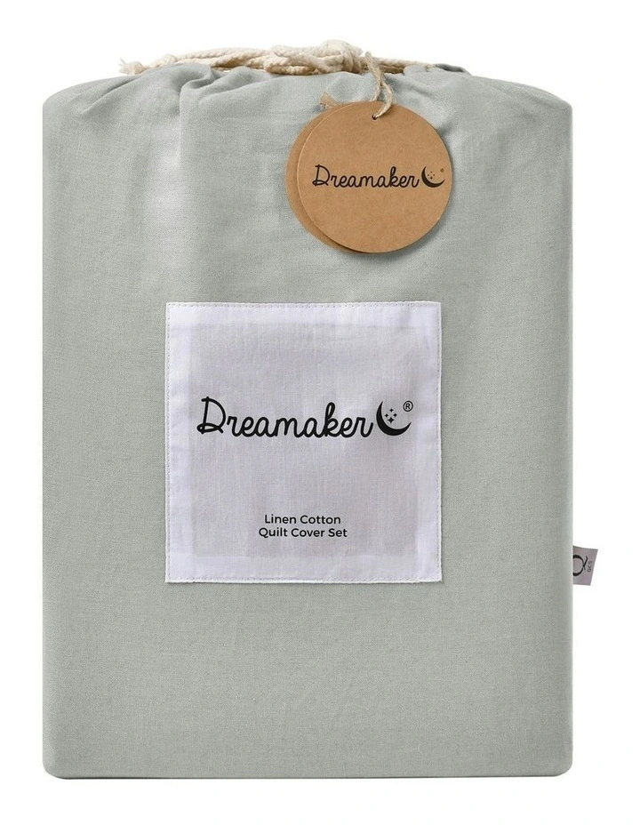 Linen Cotton Quilt Cover Set in Dove Grey image 7