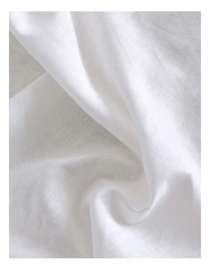 Linen Cotton Standard Pillowcase Twin Pack in White image 4