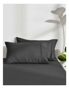 Linen Cotton Standard Pillowcase Twin Pack in Charcoal