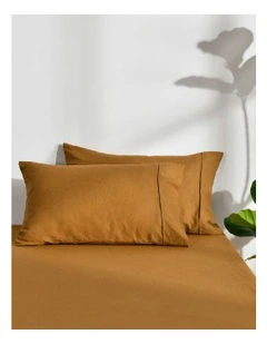 Linen Cotton Standard Pillowcase Twin Pack in Rust
