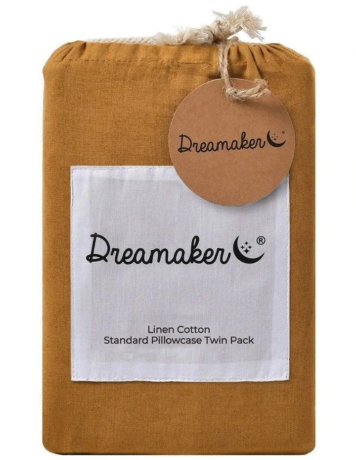 Linen Cotton Standard Pillowcase Twin Pack in Rust image 7
