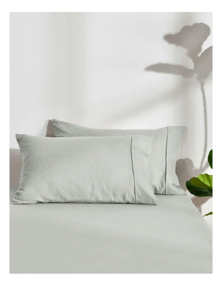 Linen Cotton Standard Pillowcase in Dove Grey image 1