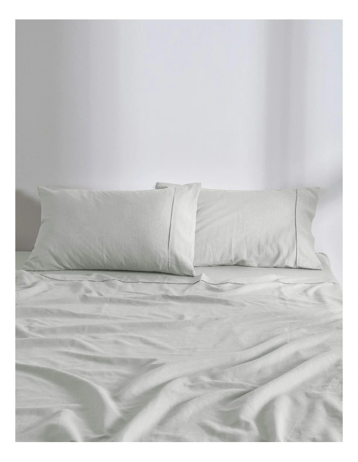 Linen Cotton Standard Pillowcase in Dove Grey image 2