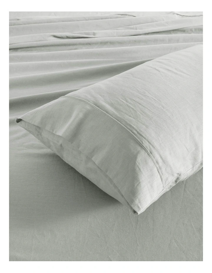 Linen Cotton Standard Pillowcase in Dove Grey image 3