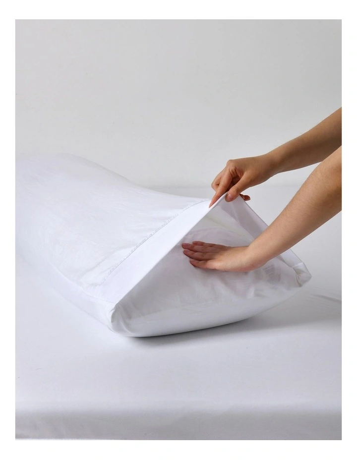 Superfine Washed Microfibre Body Pillowcase Twin Pack in White image 3