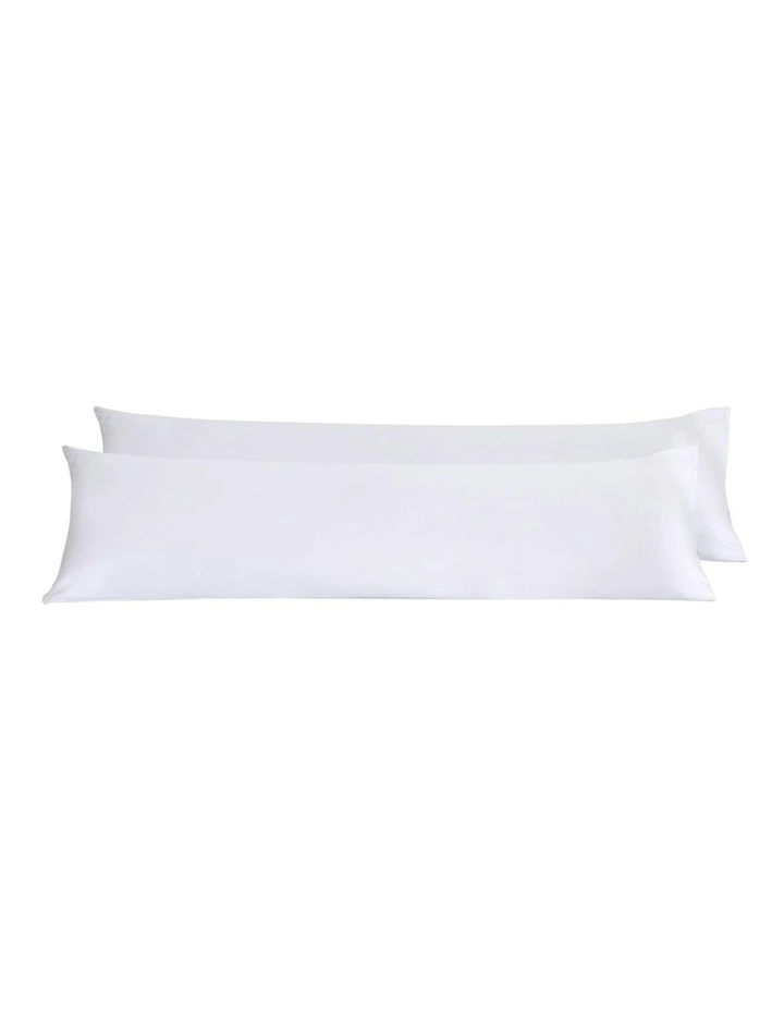 Superfine Washed Microfibre Body Pillowcase Twin Pack in White image 4