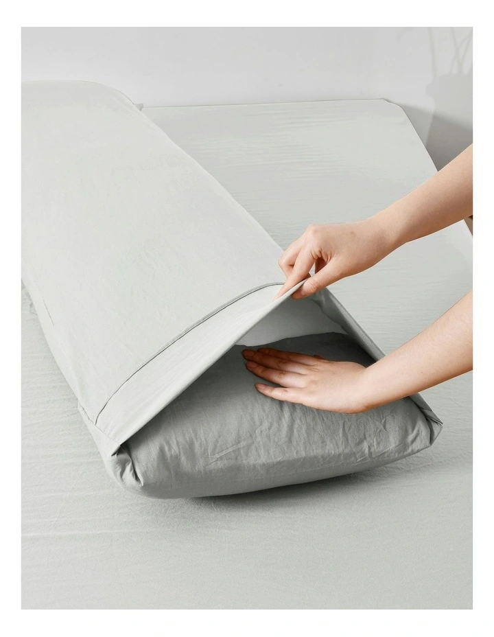 Superfine Washed Microfibre Body Pillowcase Twin Pack in Dove Grey image 3