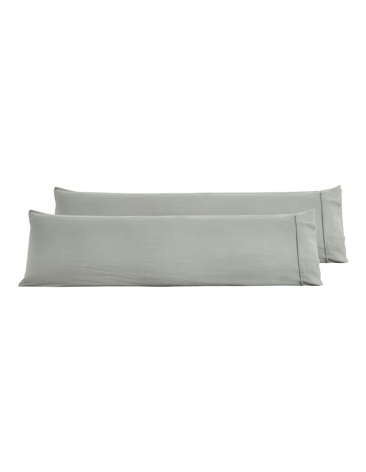 Superfine Washed Microfibre Body Pillowcase Twin Pack in Dove Grey image 4