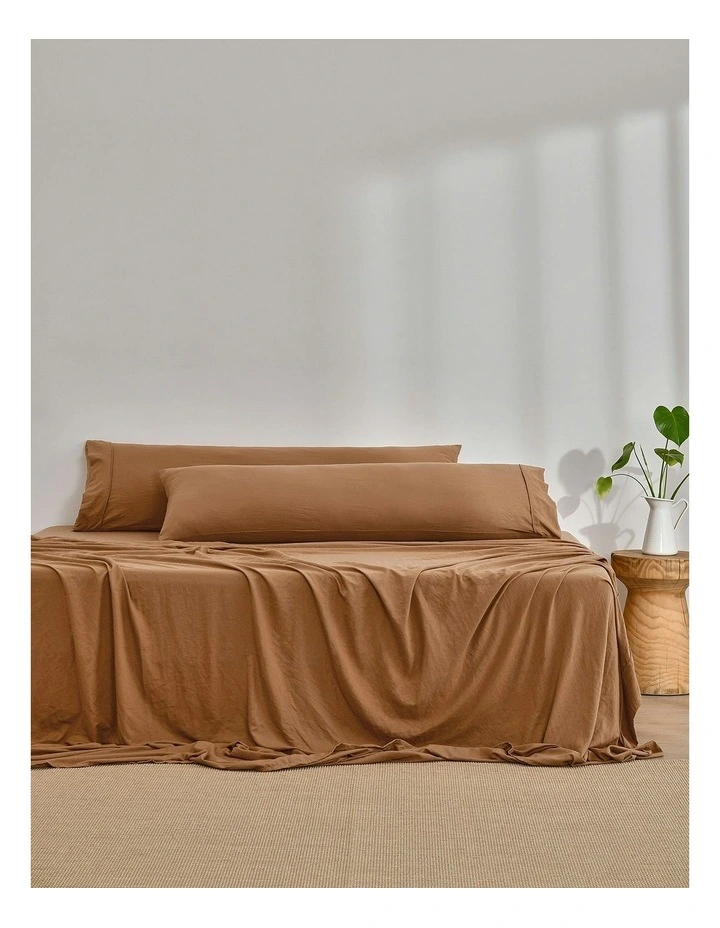 Superfine Washed Microfibre Body Pillowcase Twin Pack in Rust image 1