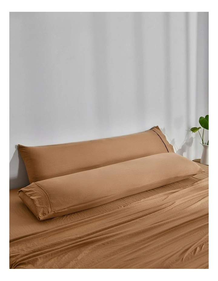 Superfine Washed Microfibre Body Pillowcase Twin Pack in Rust image 2