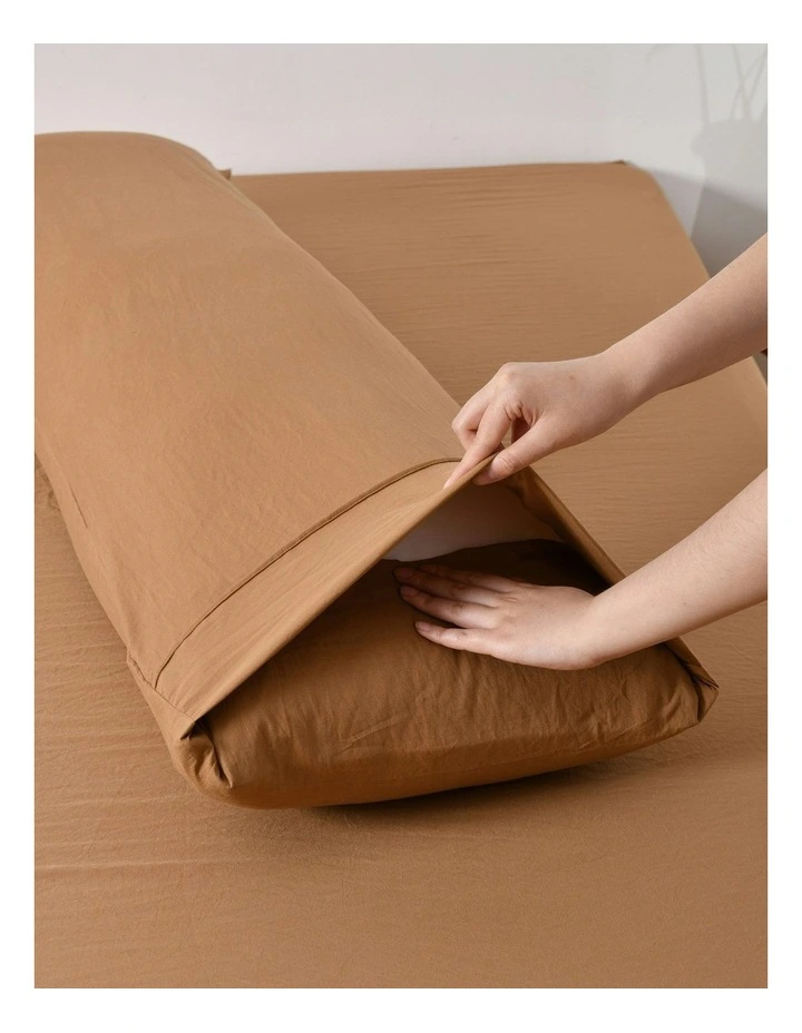 Superfine Washed Microfibre Body Pillowcase Twin Pack in Rust image 3