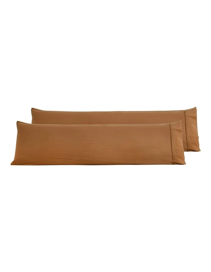Superfine Washed Microfibre Body Pillowcase Twin Pack in Rust image 4
