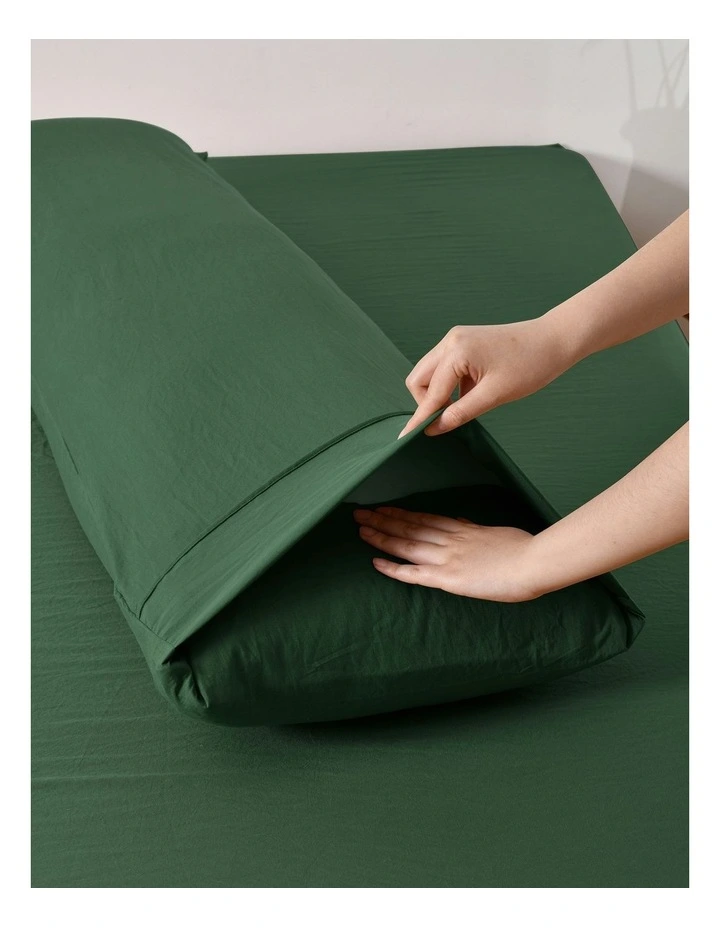 Superfine Washed Microfibre Body Pillowcase Twin Pack in Hunter Green image 3