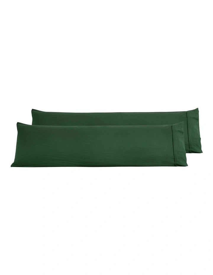 Superfine Washed Microfibre Body Pillowcase Twin Pack in Hunter Green image 4