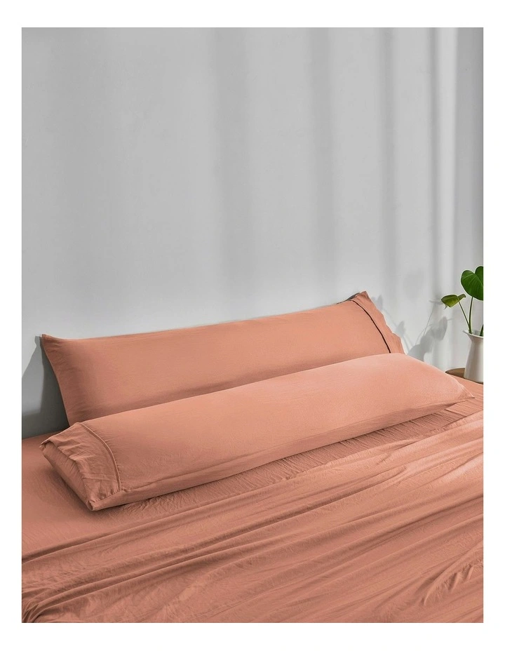Superfine Washed Microfibre Body Pillowcase Twin Pack in Pink Clay image 2