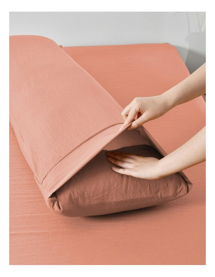 Superfine Washed Microfibre Body Pillowcase Twin Pack in Pink Clay image 3