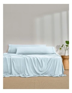 Superfine Washed Microfibre Body Pillowcase Twin Pack in Ice Blue