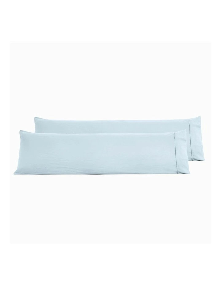 Superfine Washed Microfibre Body Pillowcase Twin Pack in Ice Blue image 4