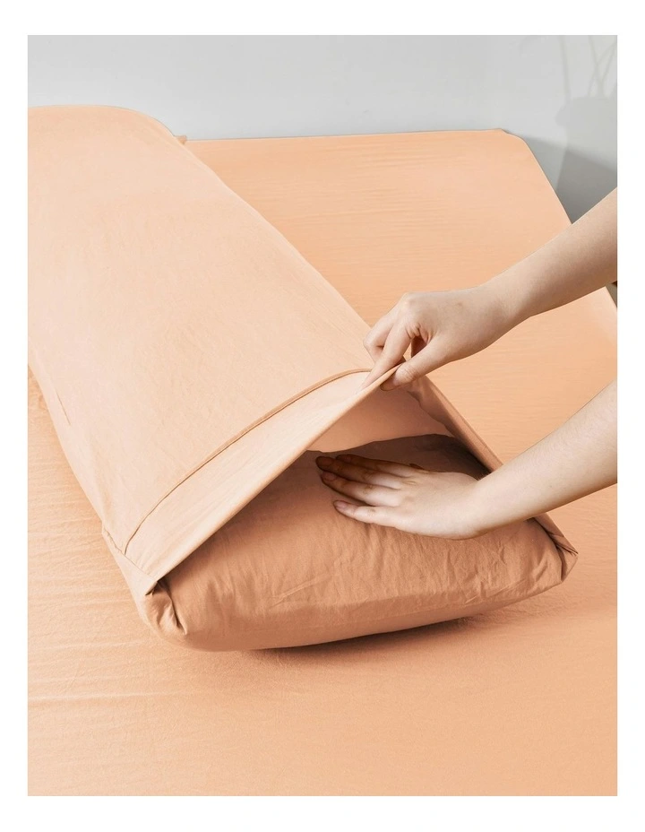Superfine Washed Microfibre Body Pillowcase Twin Pack in Peach image 3