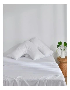 Superfine Washed Microfibre V-Shape Pillowcase Twin Pack in White