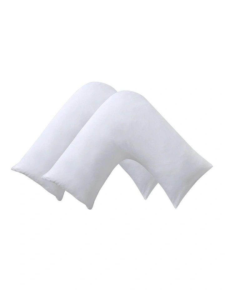 Superfine Washed Microfibre V-Shape Pillowcase Twin Pack in White image 2