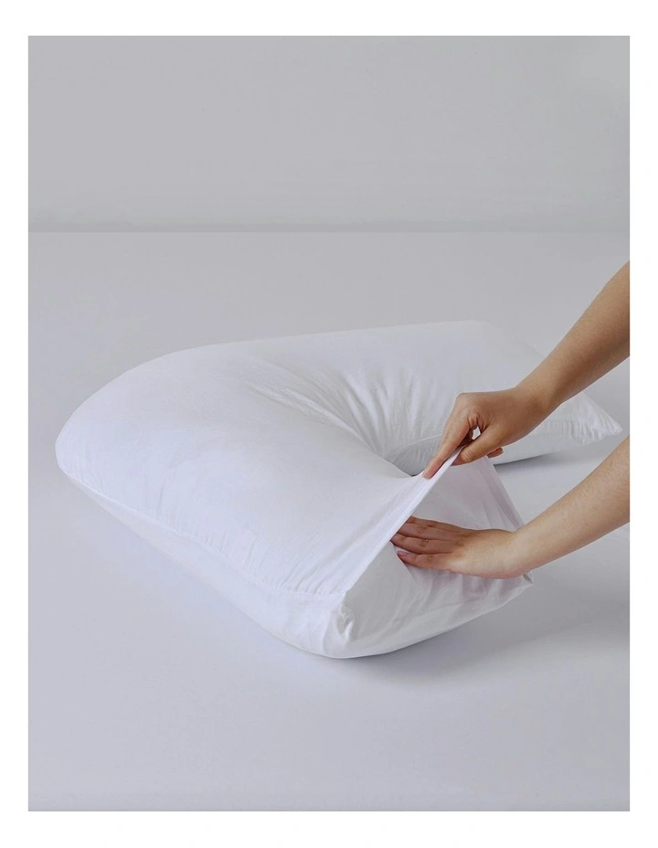 Superfine Washed Microfibre V-Shape Pillowcase Twin Pack in White image 3
