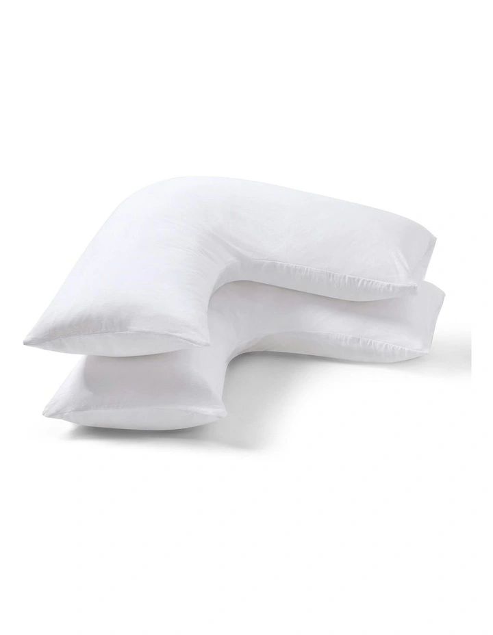 Superfine Washed Microfibre V-Shape Pillowcase Twin Pack in White image 4