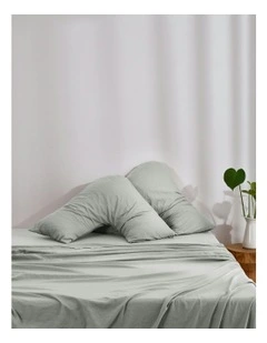 Superfine Washed Microfibre V-Shape Pillowcase Twin Pack in Dove Grey