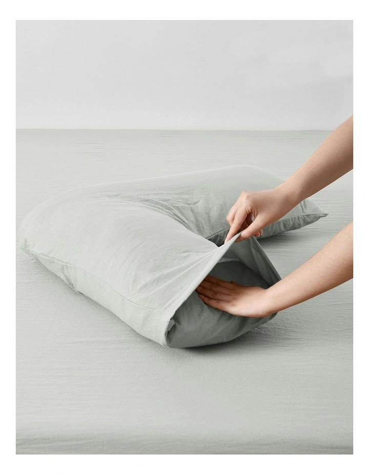 Superfine Washed Microfibre V-Shape Pillowcase Twin Pack in Dove Grey image 3